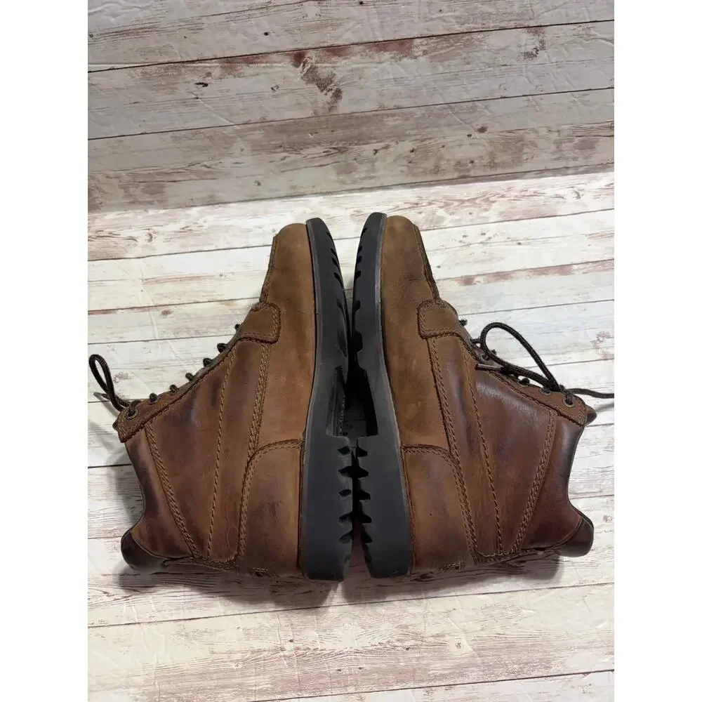 Rockport Leather Lace Up Ankle Boot Men's Size 9XW Wide Hiking Outdoors Brown